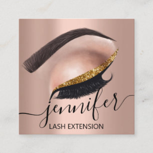 Professionell Eyelash Extension Makeup Artist MUA Fyrkantigt Visitkort