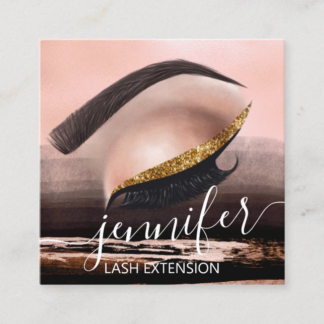 Professionell Eyelash Extension Makeup Artist Pain Fyrkantigt Visitkort (Framsida)