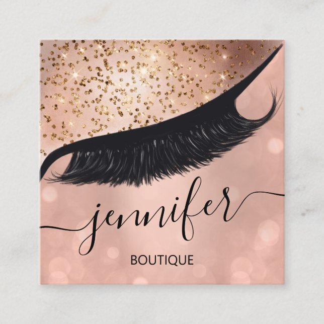 Professionell Eyelash Extension Makeup Artist Skin Fyrkantigt Visitkort (Framsida)