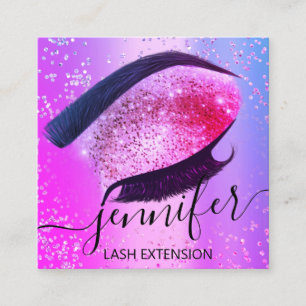 Professionell Eyelash Extension Makeup-Shock rosa Fyrkantigt Visitkort