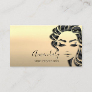 Professionell Eyelash Hair Salon Guld Ombre Visitkort