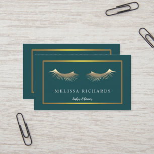 Professionell Eyelash Makeup Artist Black Visitkort
