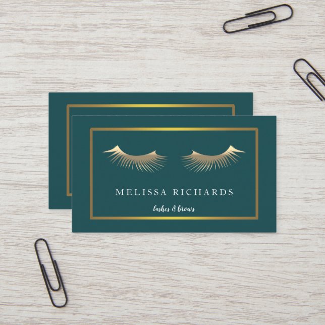 Professionell Eyelash Makeup Artist Black Visitkort (Fram/Back In Situ)