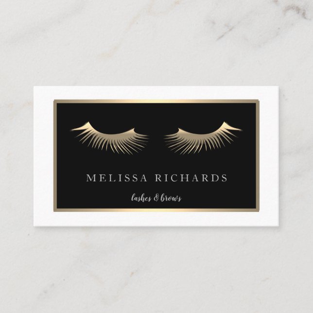 Professionell Eyelash Makeup Artist Black Visitkort (Framsida)