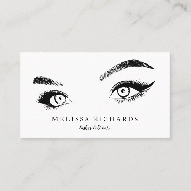 Professionell Eyelash Makeup Artist Black Visitkort (Framsida)