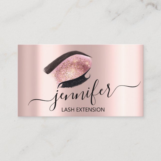 Professionell Eyelash MUA Makeup Artist Brows Pink Visitkort (Framsida)