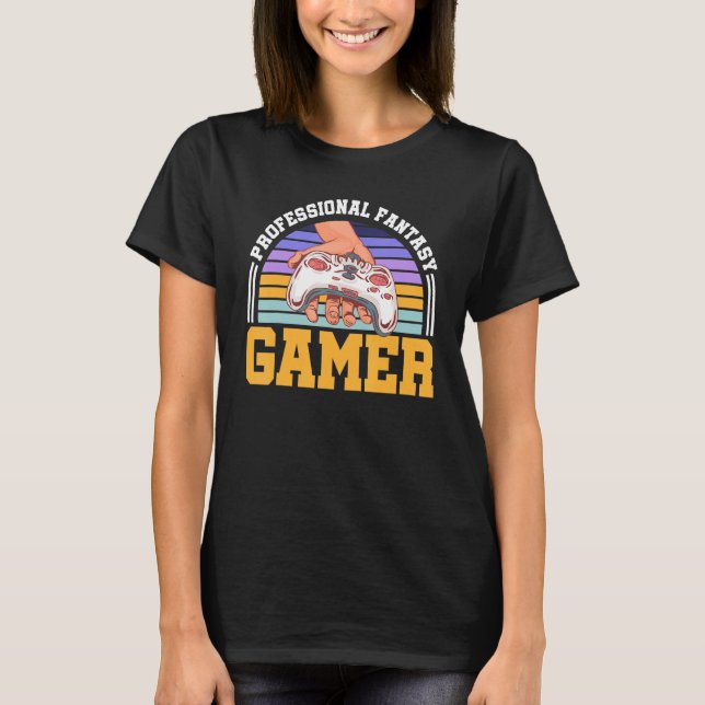 Professionell Fantasy Gamer Humor Retro Gaming Con T Shirt (Framsida)