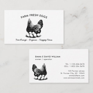 Professionell Farm Fresh Eggs Chicken Egg Visitkort