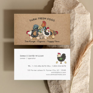 Professionell Farm Fresh Eggs Chicken Egg Visitkort