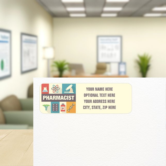 Professionell Farmakoterapeutisk grupp Designad Returadress Etikett (Skapare uppladdad)