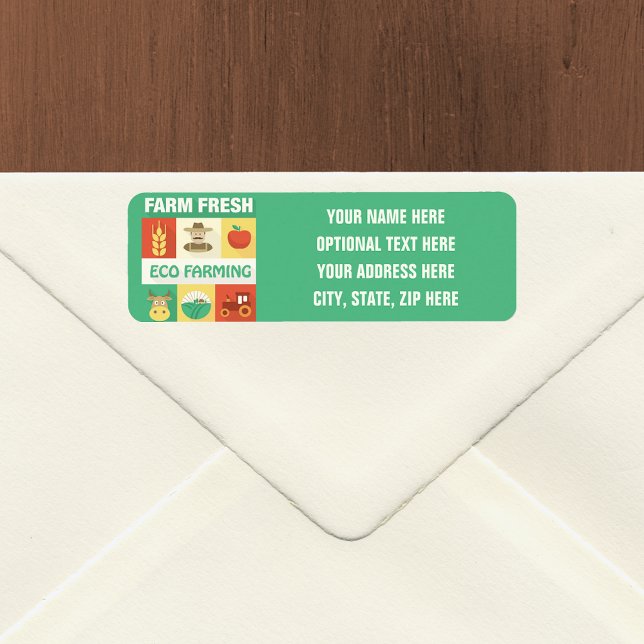 Professionell Farmer Iconic Designad Returadress Etikett (Skapare uppladdad)
