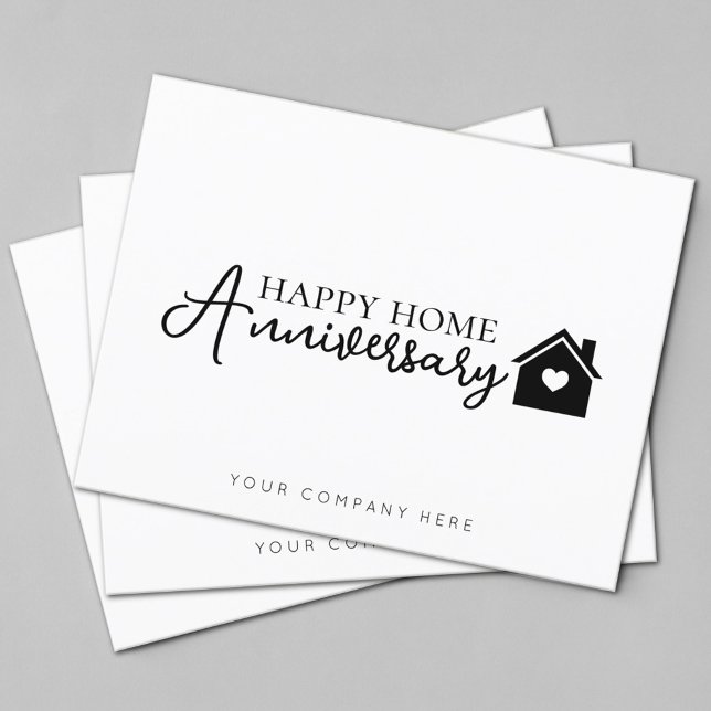 Professionell fastighets lycka hemjubileum  vykort (Happy Home Anniversary Real Estate Postcard)