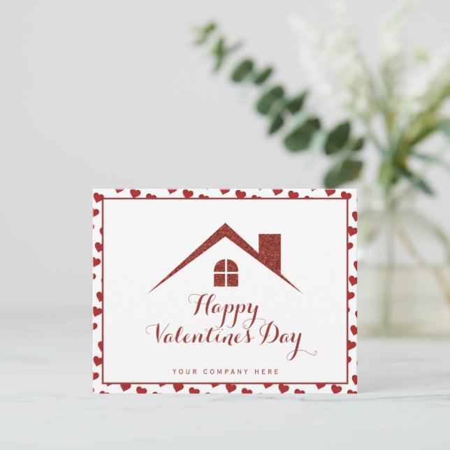 Professionell fastighetsmäklar Valentine-dags hus  Kort (Stående Fram)