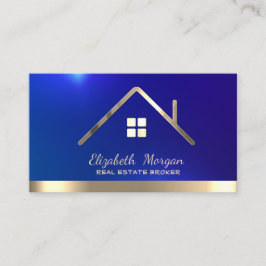 Professionell Fastighetsmäklare Hus Guld Tak Visitkort