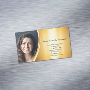Professionell Faux Guld Flare Anpassningsbar Photo Magnetiska Visitkort