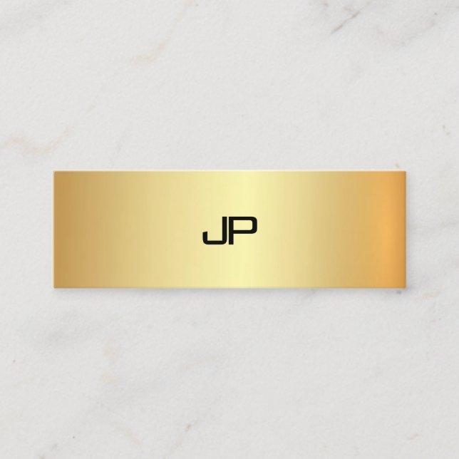 Professionell Faux Guld Monogram Elegant Modern Mini Visitkort (Framsida)