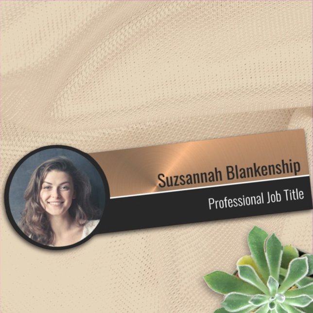 Professionell Faux metallic Copper Anpassningsbar  Namnbricka (Skapare uppladdad)