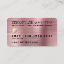 Professionell Faux Metallic Rosa Kredit Card Stil