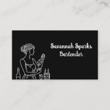 Professionell Female Bartender Black and White