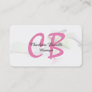 Professionell Feminin Abstrakt Kurva Rosa Monogram Visitkort