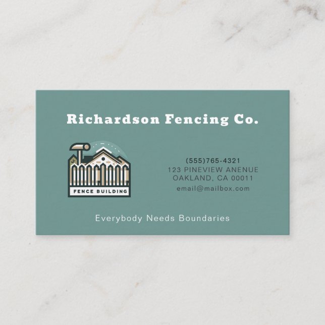 Professionell Fence Company Fening Service Visitkort (Framsida)