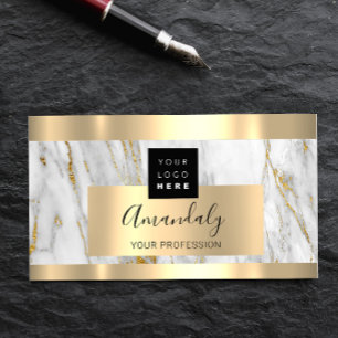 Professionell Finance Investment Marble Guld Logot Visitkort