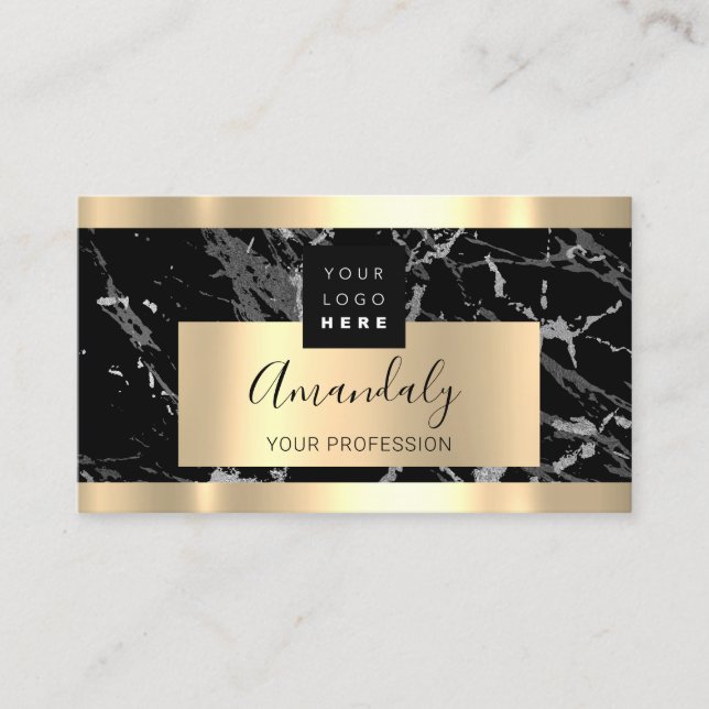 Professionell Finance Investment Services Guld Log Visitkort (Framsida)