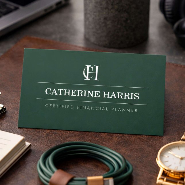Professionell finansiell rådgivare med monogram i  visitkort (Skapare uppladdad)