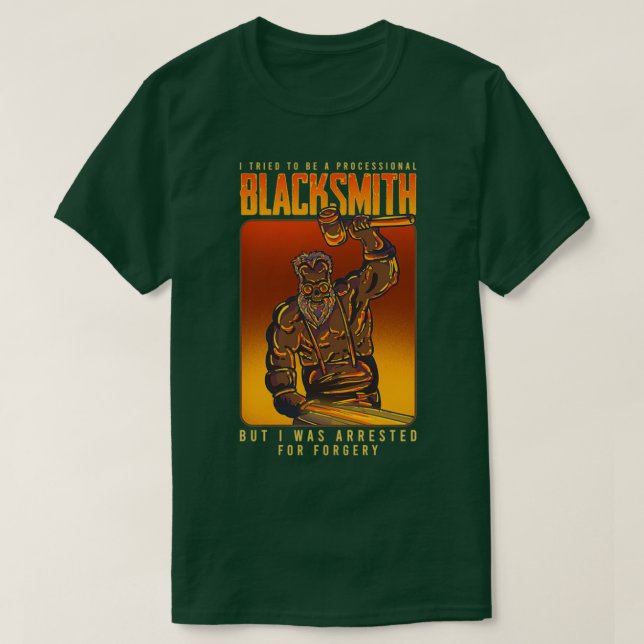 Professionell Fire Forged Knivar Blacksmith T T Shirt (Design framsida)