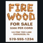 Professionell Firewood for Sale Anpassningsbar Fly Reklamblad<br><div class="desc">Befordra ditt brandskogsföretag med den här enkla flygningen. Denna fet öga-fångstflygare har ett meddelande om BRRE WOOD FOR SALE med ord BRRE WOOD i träloggen brev. Resten av texten på den här flygbladet kan enkelt anpassas med din egen information.</div>