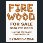 Professionell Firewood for Sale Anpassningsbar Fly Reklamblad<br><div class="desc">Befordra ditt brandskogsföretag med den här enkla flygningen. Denna fet öga-fångstflygare har ett meddelande om BRRE WOOD FOR SALE med ord BRRE WOOD i träloggen brev. Resten av texten på den här flygbladet kan enkelt anpassas med din egen information.</div>