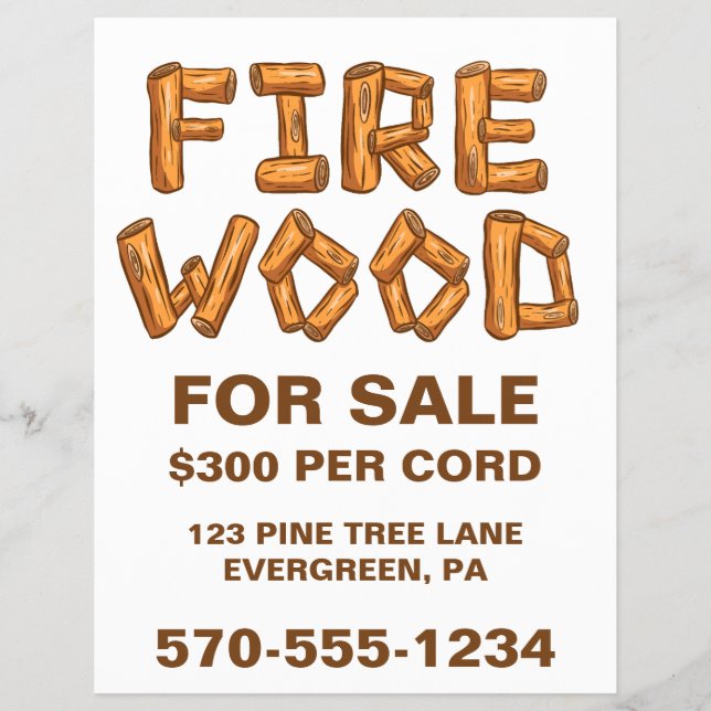 Professionell Firewood for Sale Anpassningsbar Fly Reklamblad (Framsidan)