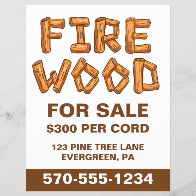Professionell Firewood for Sale Anpassningsbar Fly Reklamblad (Framsidan)