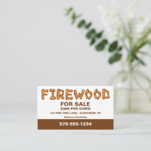 Professionell Firewood Wood for Sale Anpassningsba Visitkort