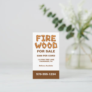 Professionell Firewood Wood for Sale Anpassningsba Visitkort