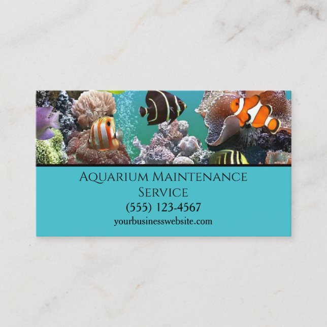 Professionell Fish Aquarium Maintenance Service Visitkort (Framsida)