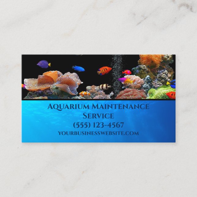 Professionell Fish Aquarium Maintenance Service Visitkort (Framsida)