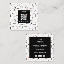 Professionell FishGuide Charters QR-kod Fyrkantigt Visitkort