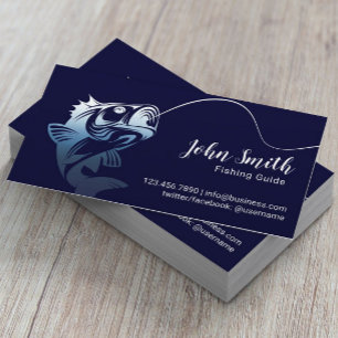 Professionell FishGuide Service Navy Blue Visitkort