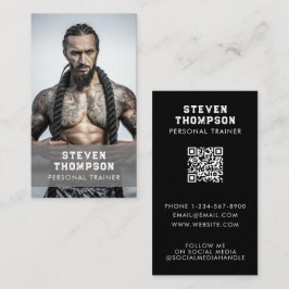 Professionell Fitness Coach QR Code Social Media Visitkort