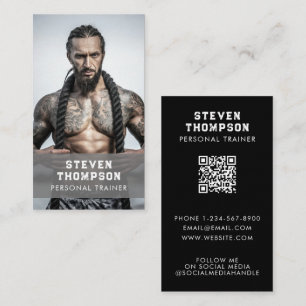 Professionell Fitness Coach QR Code Social Media Visitkort