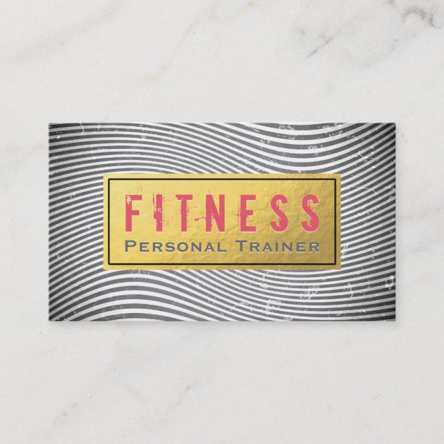 Professionell Fitness Personal Trainer Black & Gul Visitkort (Framsida)