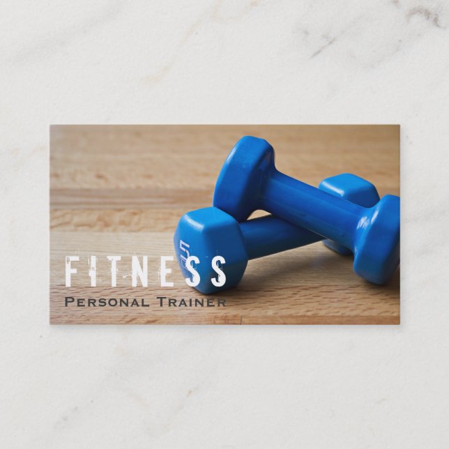 Professionell Fitness Personal Trainer Dumbbell Visitkort (Framsida)