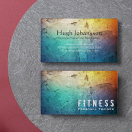 Professionell Fitness Personal Trainer Färg Grunge Visitkort
