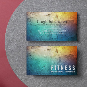Professionell Fitness Personal Trainer Färg Grunge Visitkort