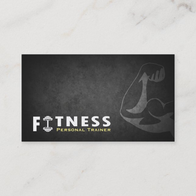 Professionell Fitness Personal Trainer Muscle Visitkort (Framsida)