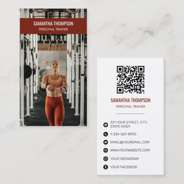 Professionell Fitness Photo Social Media Influence Visitkort (Fram/baksida)