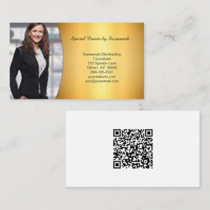 Professionell Flated Guld Anpassningsbar Photo QR- Visitkort