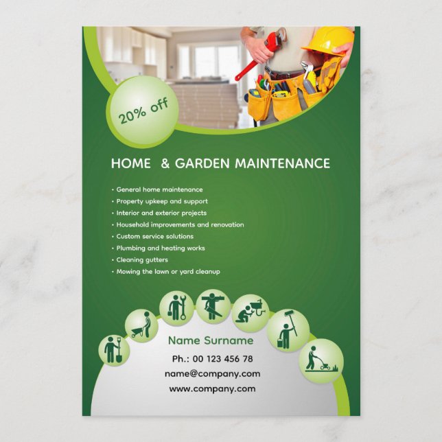 Professionell flyer mall för hantverkare  (Framsida)