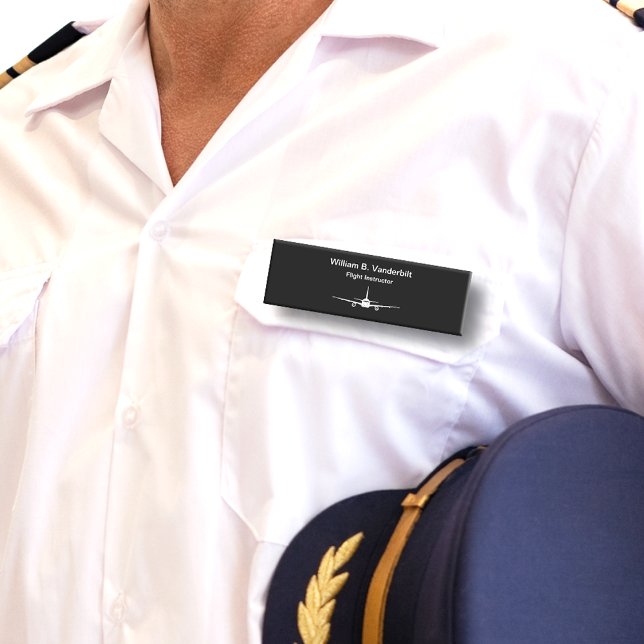 Professionell Flygplanets pilotflyginstruktör Namnbricka (Skapare uppladdad)
